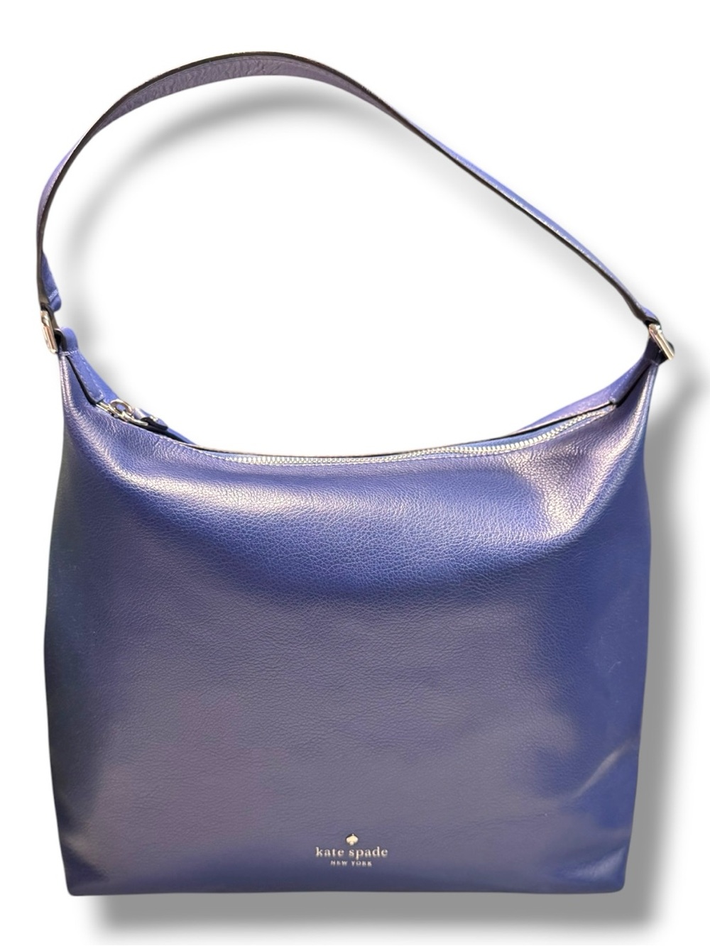 Kate Spade Greene Street Kaia River Blue Pebbled Leather Shoulder Bag Purse READ